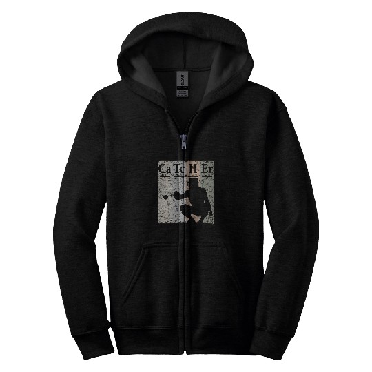 Baseball Periodic Table Elements Nerd Baseball Catcher Retro 4 Zip Hoodies