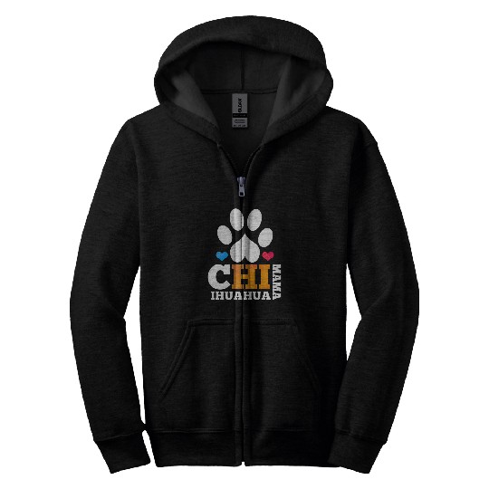 for Joyable Chihuahua Paw Artwork Zip Hoodies