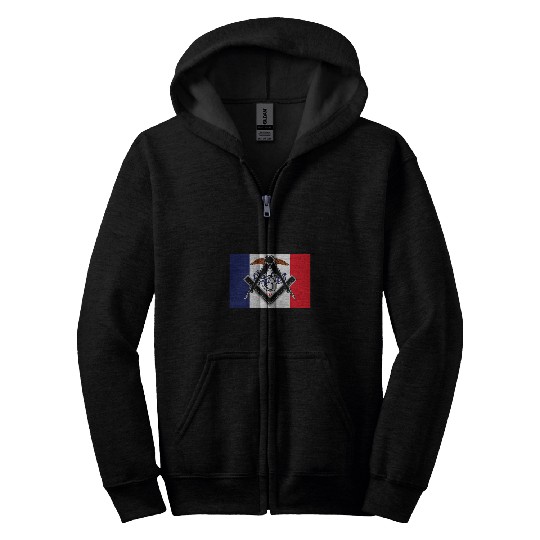 Iowa State Flag Masonic Square Compass Freemason Zip Hoodies