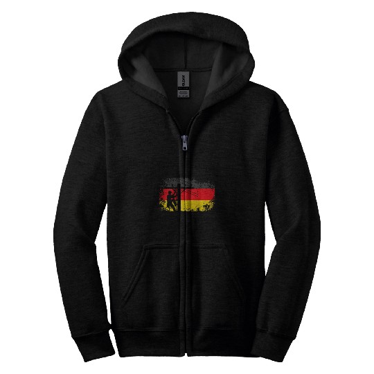 Backprint lineman Germany flag Zip Hoodies