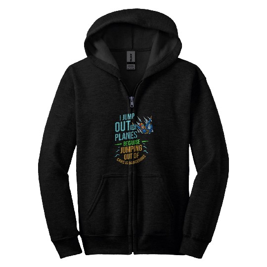 Skydiving Gift Parachuting Skydiving Gift Parachute Jump Zip Hoodies