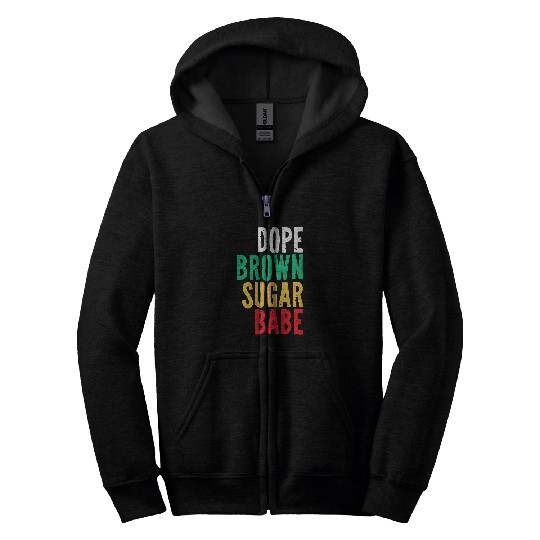 Dope Brown Sugar Babe Juneteenth Freedom Day Independence 1 Zip Hoodies
