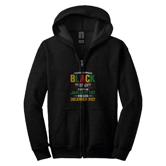 Black History is Everyday Afrocentric Empowerment Zip Hoodies