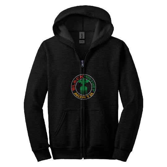 Black History Month BHM Afro Pick comb Afrocentric Zip Hoodies