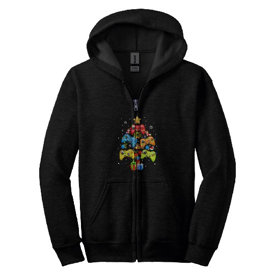 Video Game Controller Christmas Ornament Tree Game Lover PJs169 Zip Hoodies