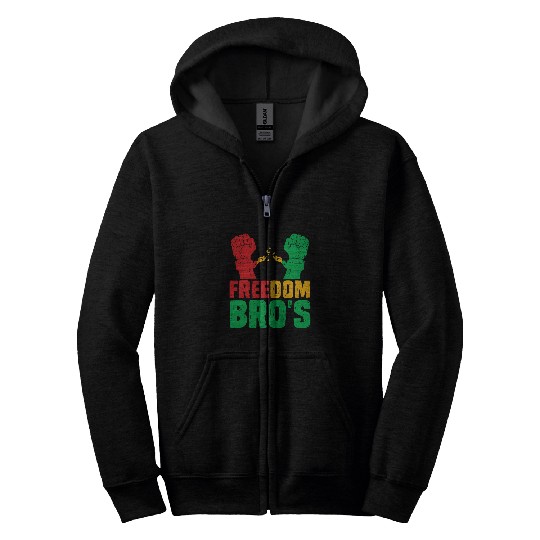 Freedom Bros African American Black History Juneteenth Zip Hoodies