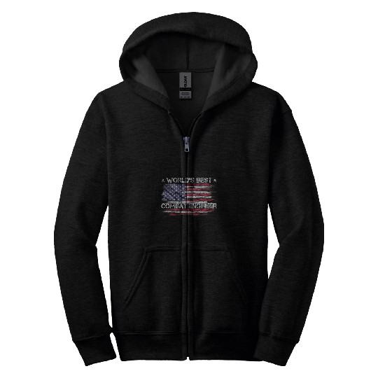 vintages USA American Flag Worlds bests Combat Engineer Zip Hoodies