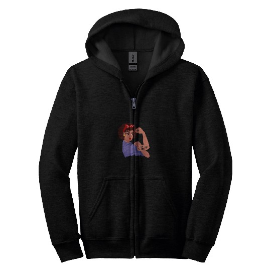 Black Social Worker Rosie The Riveter Zip Hoodies