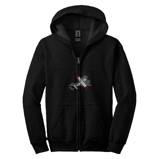 PA32 Cherokee Six over Virginia Pilot Design Zip Hoodies