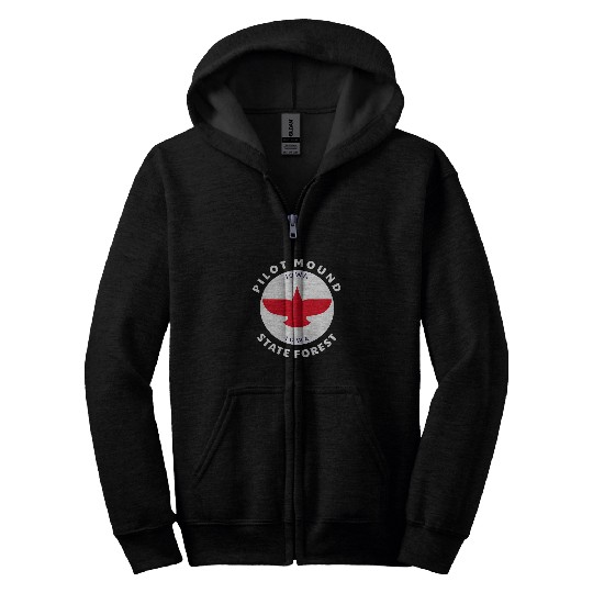 Pilot Mound State Forest Iowa IA Flag Soaring Eagle Zip Hoodies
