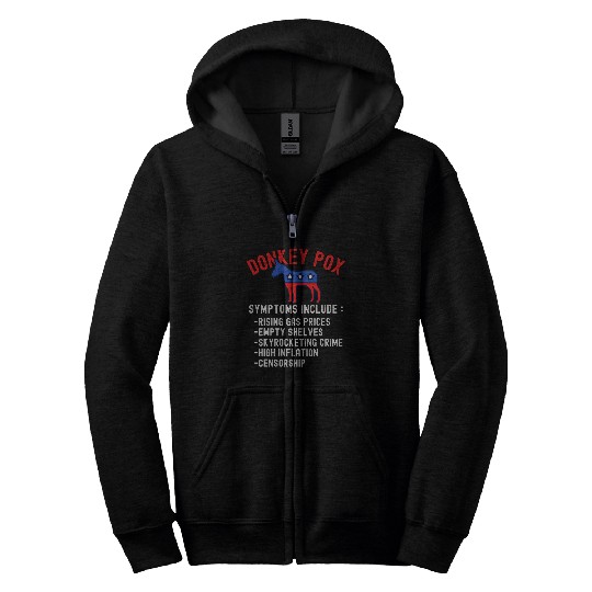 Donkey Pox Conservative Republican antis Biden Donkeypox Zip Hoodies