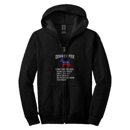 Donkey Pox Conservative Republican antis Biden Donkeypox 21 Zip Hoodies