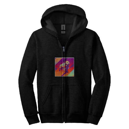 Retro vintages Aesthetic Cavapoo Zip Hoodies
