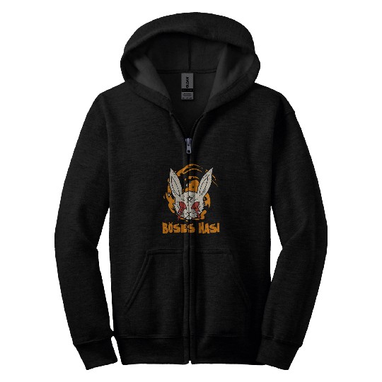 Skeletons Skulls Evil Hasi Halloween Costume Horror Bunny Evil Rabbit Skull Zip Hoodies