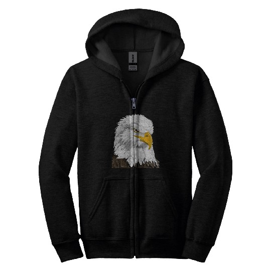 Bald Eagle Head Zip Hoodies