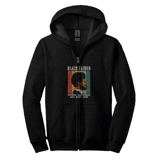 Black Father King Values Afro American Dad Black History Zip Hoodies