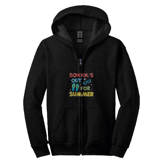 Schools Out For Summer Teacher Summer 3 Zip Hoodies