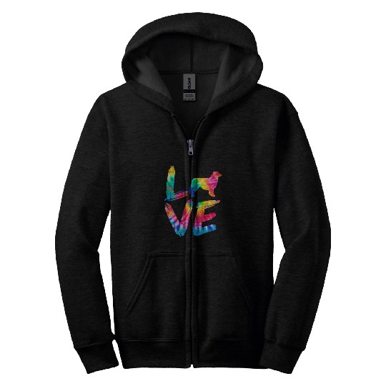 Australian Shepherd Tie Dye Love Dog Mom Dad Zip Hoodies
