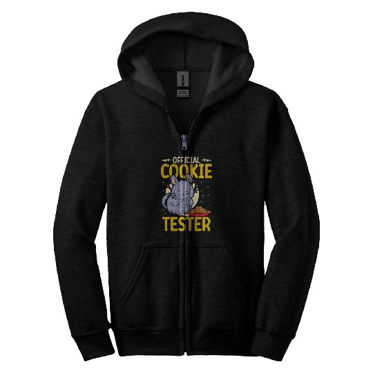 Funny Official Cookie Tester Baker Chinchilla Lover Zip Hoodies