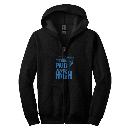 Electrical Gift Electrical Power Lineman Men Boys 1 Electrician Zip Hoodies