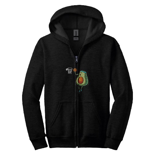 Funny Basketball Funny Avocado Playing Zip Hoodies