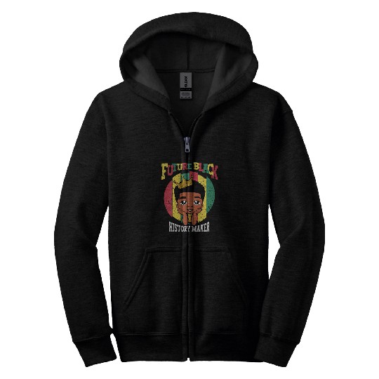 Future Black History Maker Juneteenth Afro Black Boy Cute Zip Hoodies