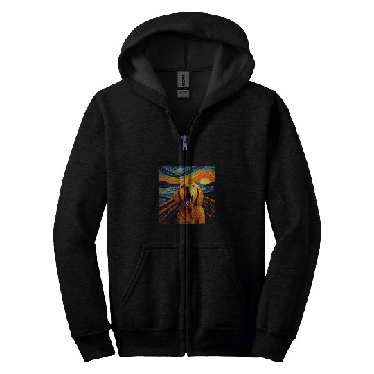 Golden Retriever Pet The Scream For Dog Mom Zip Hoodies
