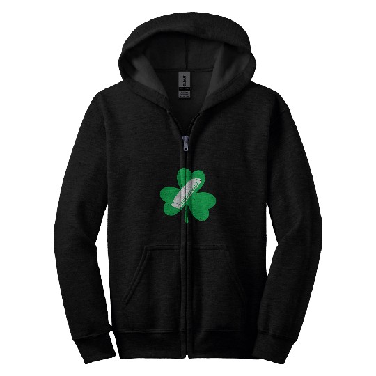 Funny Harmonica Music Lover Irish Shamrock Harmonica St. Patricks Day Zip Hoodies