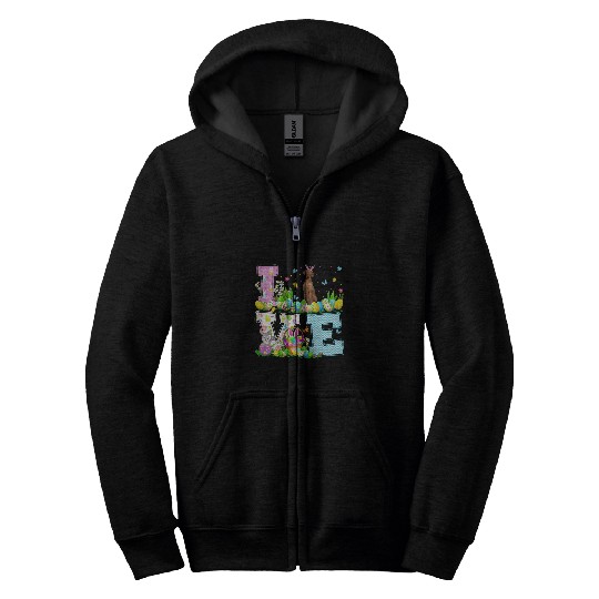 Coonhound Pet Easter Egg Hunt Funny Love Coonhound Easter Zip Hoodies