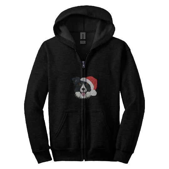 Border Collie Pet Merry Christmas 2 Zip Hoodies