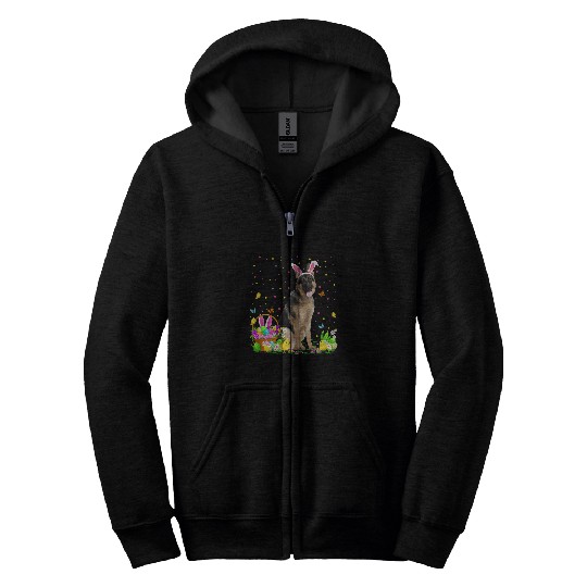 German Shepherd Pet Funny Easter Egg Hunting German Shepherd Dog Easter Sunday Zip Hoodies