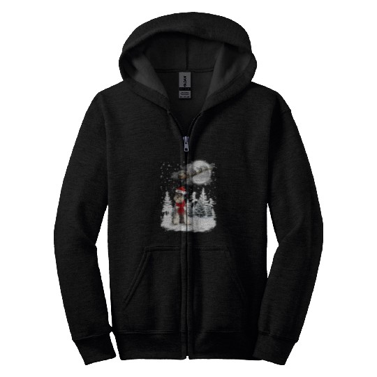 Schnauzer Pet Under Moonlight Snow Christmas Pajama 5 Zip Hoodies