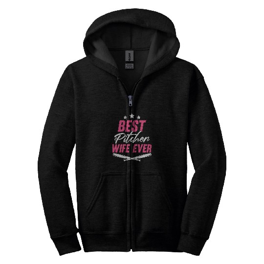 Sport Baseball Pitcher Wife Player Softball Themed Pitcher 1 Zip Hoodies