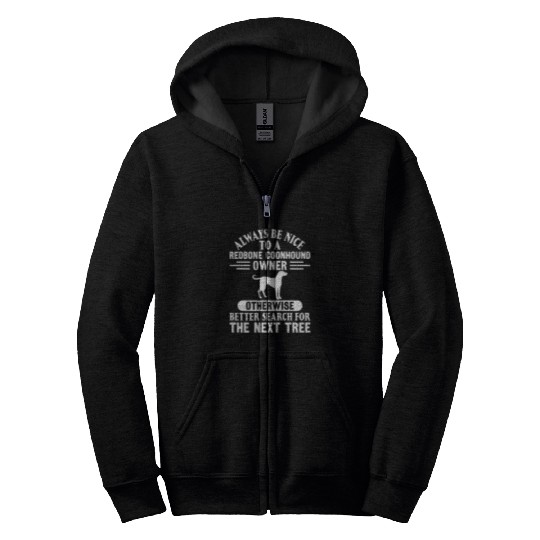 Coonhound Pet Redbone Coonhound Owner Zip Hoodies