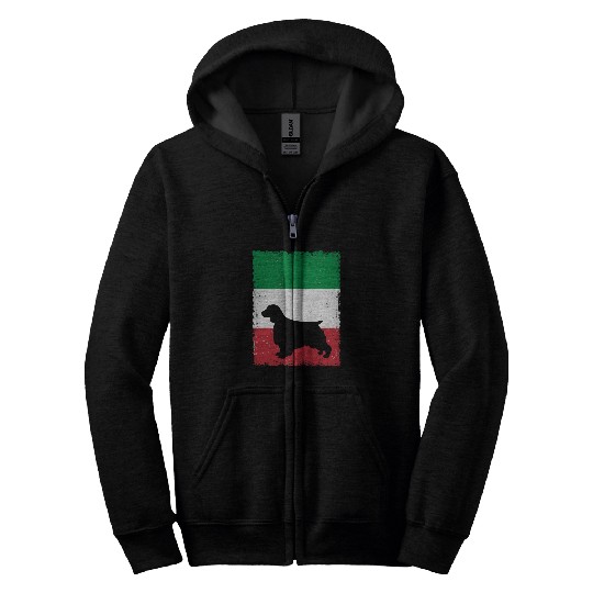 English Springer Spaniel Pet Welsh Springer Spaniel Dog Italy Flag Italian vintages Mom Da Zip Hoodies