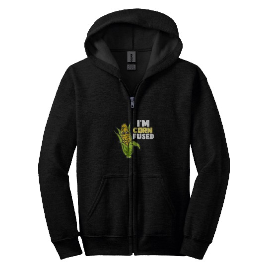 Corn Cob Design For Maize Food Lover 2Im Cornfused Zip Hoodies