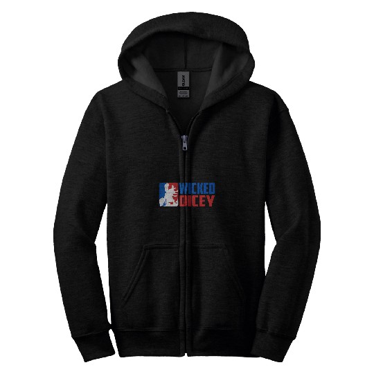 Sport Baseball Wicked Dicey Baseball Logo Style Zip Hoodies