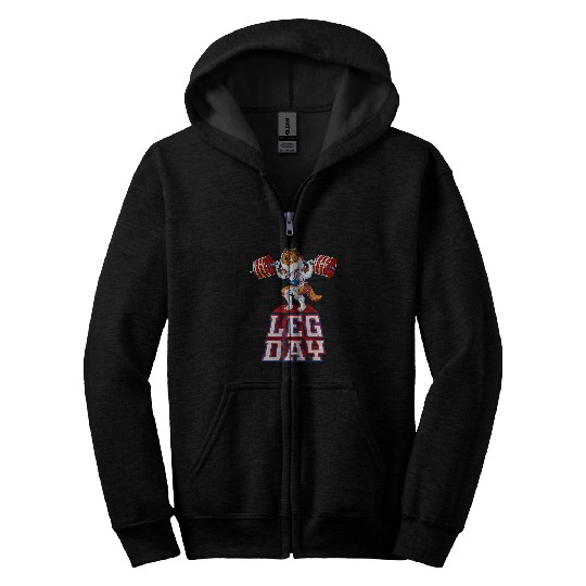 Shetland Pet Leg Day sheltie Weight Lifting Squat Gym Zip Hoodies