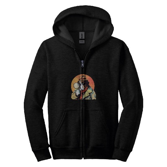 Saint Bernard Detective Funny Dog Mystery Zip Hoodies