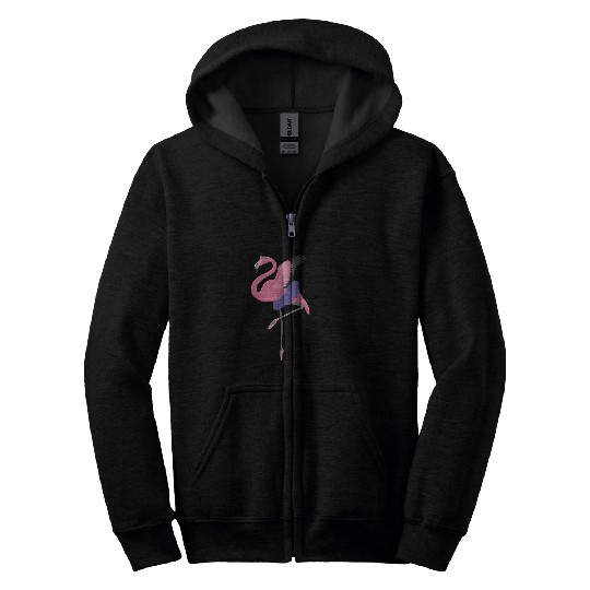 Flamingo Ballerina Ballet with Tutu Funny Animal Zip Hoodies