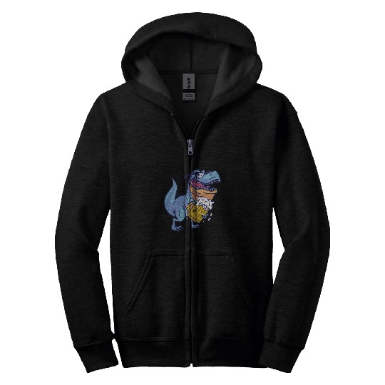 Dinosaur Pet Beer TRex and Beer Booze Alcohol Drinking Zip Hoodies