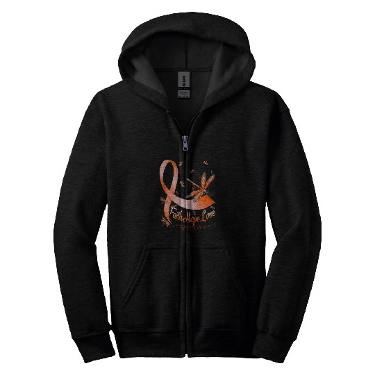 ADHD Ribbon Faith Hope Love ADHD Awareness Dragonfly Zip Hoodies