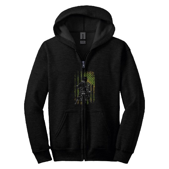 American Flag Camo Camouflage Motorcycle Zip Hoodies