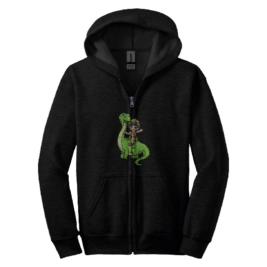 Dinosaur Pet Dinosaur Brontosaurus dinos beautiful motif for children Zip Hoodies
