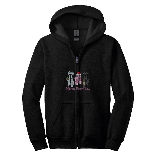 Merry Christmas Nutcracker Ballet Dance Ballerina Christmas Zip Hoodies