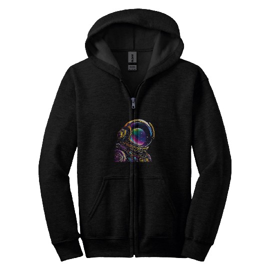 Discover Cosmic Surreal Journey Astronaut Trippy Space Design Zip Hoodies