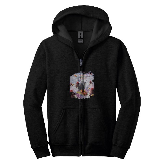 Llama Pet Space Cat Riding Llama Ice Cream Taco Zip Hoodies