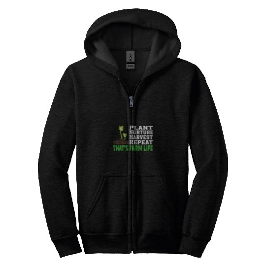 Plant Nurture Harvest Repeat 2Thats Farm Life Farmer Zip Hoodies