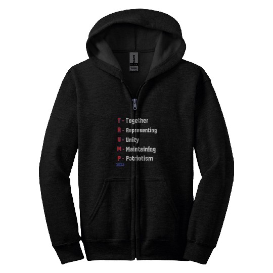 TRUMP Patriotic Unity for ALL Americans We are UNITED Zip Hoodies