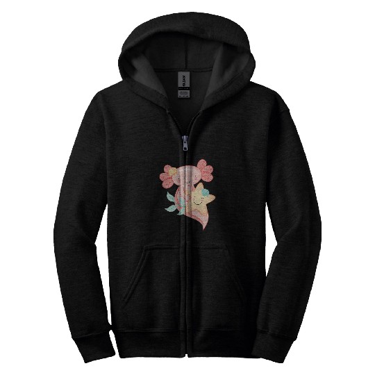 Axolotls Pet Kawaii Mexican Salamander Zip Hoodies